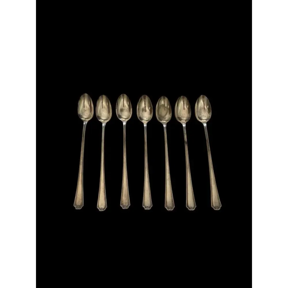 7 Silverplate Iced Tea Spoons Melody/Sybil ~ Puritan 1929 ~ No Mono